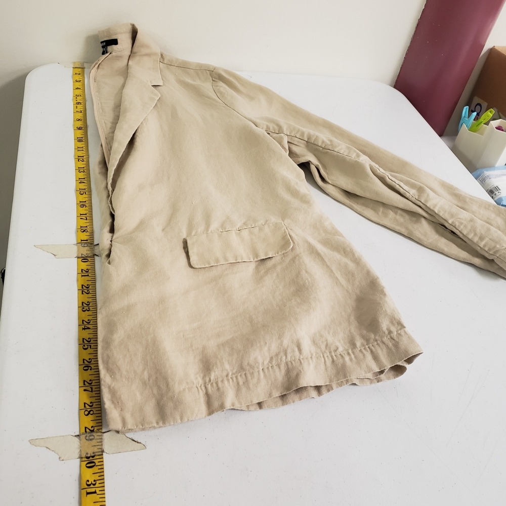 Quince Womens Single Button Linen Driftwood Blazer Size XL Beige Oversized Beach - Picture 6 of 11